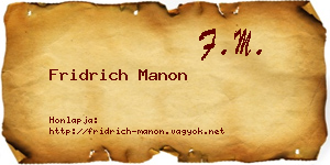 Fridrich Manon névjegykártya